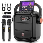Restored Karaoke Machine with 2 Microphones, Home Karaoke System, Party Speaker for Adult / Kids