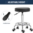 thumbnail image 4 of Tabouret de Salon Pivotant Réglable, Chaise de Tatouage à Roulettes Hydraulique, Noir, 4 of 10