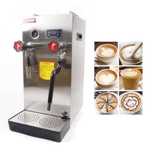 8L Commercial Steam Boiling Water Frothing Machine Milk Frother Steamer 2500W
