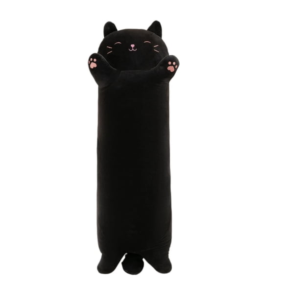 Large Cat Stuffed Animal-19.69” Black Cat Plush,Cute Plushies Long Animal Body Pillows,Kawaii Big Plush Toys Animals Gifts,Animals Sleeping Hugging Cushion Dolls for Kids Adults Birthday