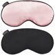 thumbnail image 1 of wonima11 LILYSILK 100% Silk Sleep Mask-Blindfold with Elastic Strap 2 Pack with Ear Plugs, Soft and Comfortable Night Eye Mask for Men Women, Eye Blinder for Travel/Sleeping/Shift Work, Black+ Pink, 1 of 1
