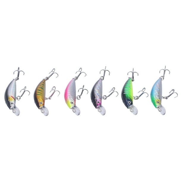 Ymiko Fishing Lures, Fishing Equipment 6pcs Fishing Lures Kit Fishing Bait Wobbler Fishing Lures With Double Hook For River Message, Lake ,saltwater