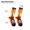 thumbnail image 2 of Zufioo Starfish Sunset Sea Beach Print Children's Mid-tube Socks, Contrast Color High Elastic Sports Socks - Sweat-absorbent, Warm, Suitable for Children Aged 6-10, 2 of 5