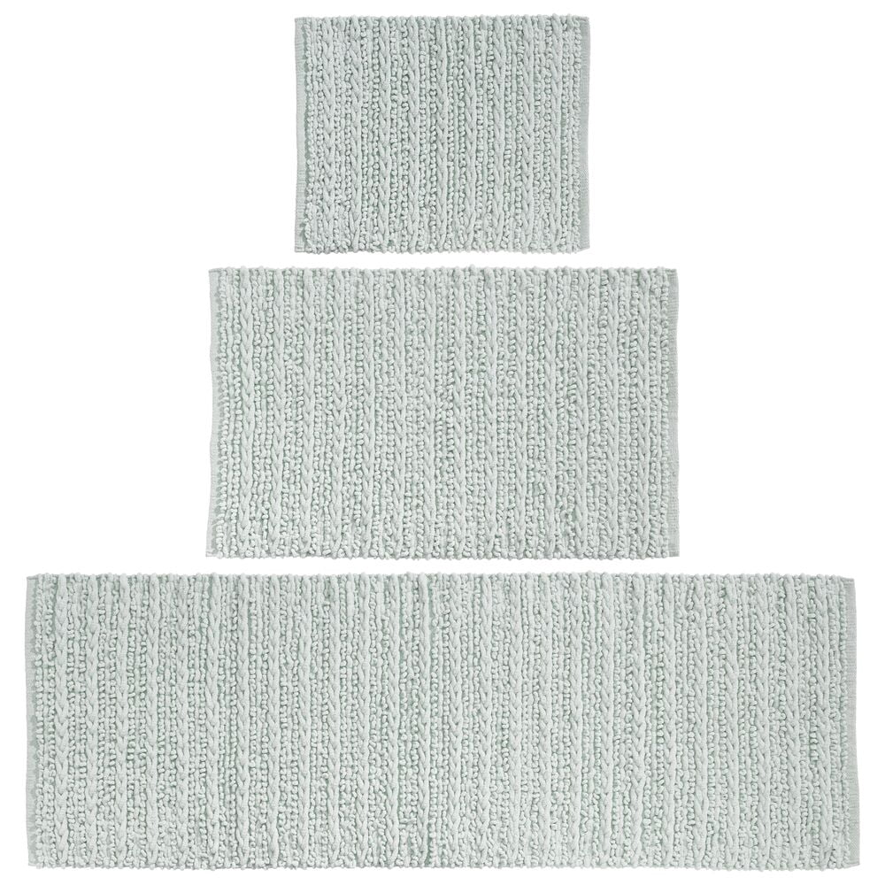 mDesign Soft Cotton Spa Mat Rug for Bathroom, Varied Sizes, Set of 3 ...