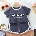 thumbnail image 2 of Gubotare Girls Summer Outfits Baby Girls T-Shirt and Shorts Outfit Set to Little Kid 5T 6T (Dark Gray,5-6 Years), 2 of 4