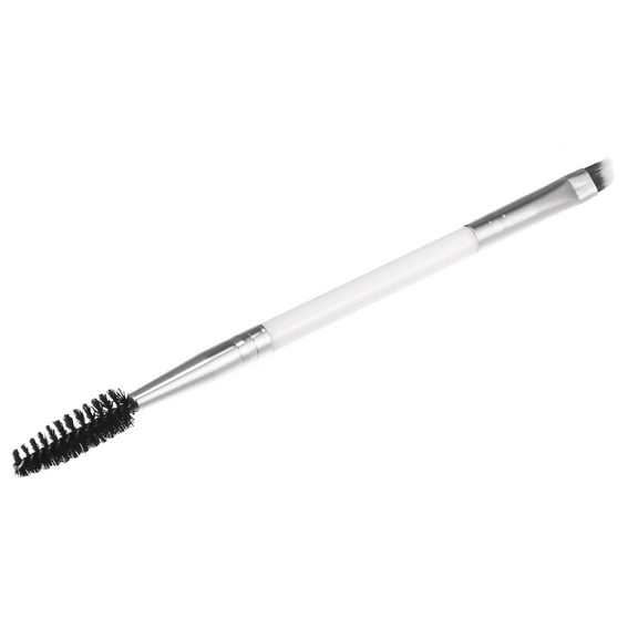 Vocoste 1pcs Soft Double Sided Eyebrow Brush Angled Eye Brow Brush Eyelash Extension Brush Silver Tone White
