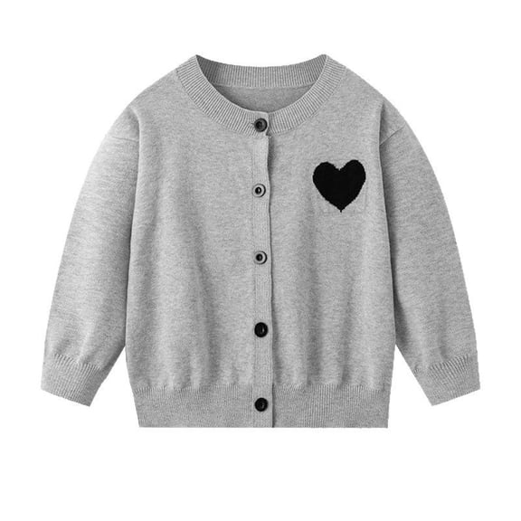 Maean Boys Girls Cardigans Sweater V Neck Long Sleeve Button Ribbed Knit Sweaters School Uniforms Tops