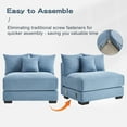 thumbnail image 6 of Oversized Modular Sectional Sofa with Extra-Wide Armrests & Chaise, Convertible Design, Premium Corduroy Fabric, Ergonomic Backrest, Easy Assembly, For Living Rooms & Home Theaters, Blue, 6 of 9