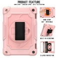 thumbnail image 6 of Dteck Heavy Case for Fire HD 8 Plus Tablet/ Fire HD 8 Case (10th Generation, 2020 Release), Full-body Protection Rugged Shockproof Case with 360 Rotating Stand & Shoulder Strap, Rosegold, 6 of 7