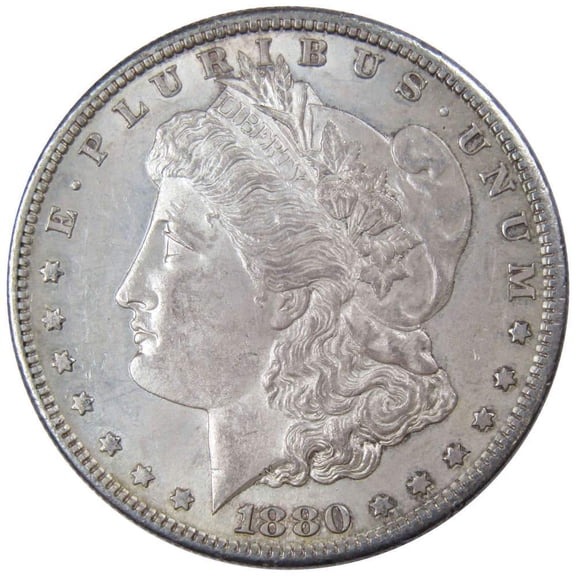 1880 S Morgan Dollar AU About Uncirculated 90% Silver $1 US Coin Collectible