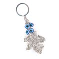 thumbnail image 4 of Llavero de arce ANGGREK Llavero de ojo azul unisex hoja de arce plata brillante, 4 of 8