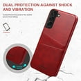 thumbnail image 5 of Dteck For Samsung Galaxy S22 Plus,Luxury Leather Card Holder Hard Back Lightweight Retro Slim Case Cover for Galaxy S22+ 5G,Red, 5 of 5