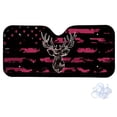 thumbnail image 2 of FORUDESIGNS Deer Camo American Flag Pattern Car Windshield Sun Shade Waterproof Auto Window Sun Shade Visor Block UV Rays Reflective Sunshade for Protection 57.1 x 27.4 inches, 2 of 7