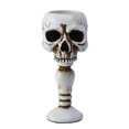 thumbnail image 1 of Portavelas Resina Con Forma Calavera para Decoraciones Halloween Color Verde, 1 of 9