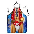 thumbnail image 4 of Delantal de Navidad para hombre y mujer, delantal con estampado 3D de Chef, con músculos, cuello Halter, cintura, accesorios de fiesta de boda, 72x54cm, 4 of 4