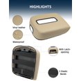 thumbnail image 2 of Center Console Cover for 2007-2014 Silverado Tahoe Suburban Avalanche Sierra Yukon, Leather Arm Rest Lid Protector Cover for Truck, Floor Console Bucket Seat Cover, Beige, 2 of 6