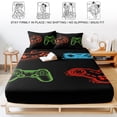 thumbnail image 5 of Twin XL Size Fitted Sheet Set - Game Controller 2 Piece Bedding Sets 16" Deep Pocket Fitted Sheet with 1 Pillowcases, Modern Art Gaming Handheld Black Brushed Microfiber Hotel Luxury Bed Sheets, 5 of 9