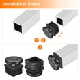 thumbnail image 5 of 4Pack Inserts for Square Tubes with Leveling Feet, for 1.57"x1.57" OD Square Tube, M8 Thread Black Plastic Furniture, 5 of 7