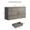 thumbnail image 2 of Cómoda Ancha de 6 Cajones de Madera MDF 120 cm Diseño Moderno sin Tiradores Gran Capacidad para Ropa y Organización Ideal para Dormitorio Sala y Recibidor, 2 of 7