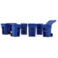 thumbnail image 2 of Set of 6 Blue Garbage Trash Bin Containers Replica 1/34 Models by First Gear, 2 of 3