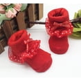thumbnail image 4 of EDFBUYKRS Chaussettes Cheville Peignées pour Tout-Petits Chaussettes Nœuds Bébé Filles Rouges, 4 of 4