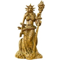 Mythology Hecate Sorceress Necromancy Deity Statue,Myth Goddess Sculpture Resin Statue Altar for Home Altar Witch Statue for Desk Decoration