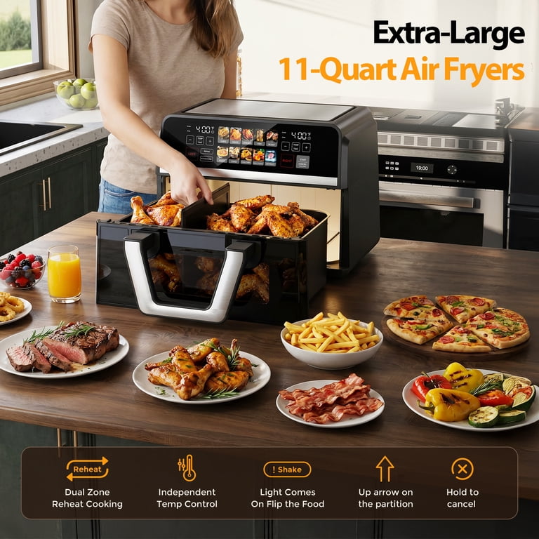 Patbrela 11QT Dual Basket Air Fryer Oven with Clear Window photo 7