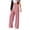 A Pink, variant on Womens Cargo Pants Fashion Women Casual High Waist Loose Straight Solid Pants Suit Wide Leg Pants Green Free Size