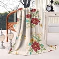 thumbnail image 2 of Pioneer Flower Floral Print Pattern Blanket,Comfortable Soft Lamb Wool Throw Blanket,All Season,Warm Lightweight Blankets for Sofa Bed Couch Living Room Chair,40"x50", 2 of 4