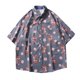 thumbnail image 1 of Camisas Para Hombre Manga Larga Regular Fit Camisa de manga corta con solapa y hebilla de bolsillo con impresión digital 3D para hombre (Grey, XL), 1 of 2