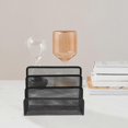 thumbnail image 3 of Metal Mesh Desktop Organizer File Folder Letters Magazine Holder for Home Office (Black), 3 of 4