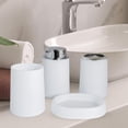 thumbnail image 4 of Juego de accesorios de baño, dispensador de jabón para encimera, vaso decorativo recargable para cepillo de para baño y hogar, para encimera,, 4 of 7