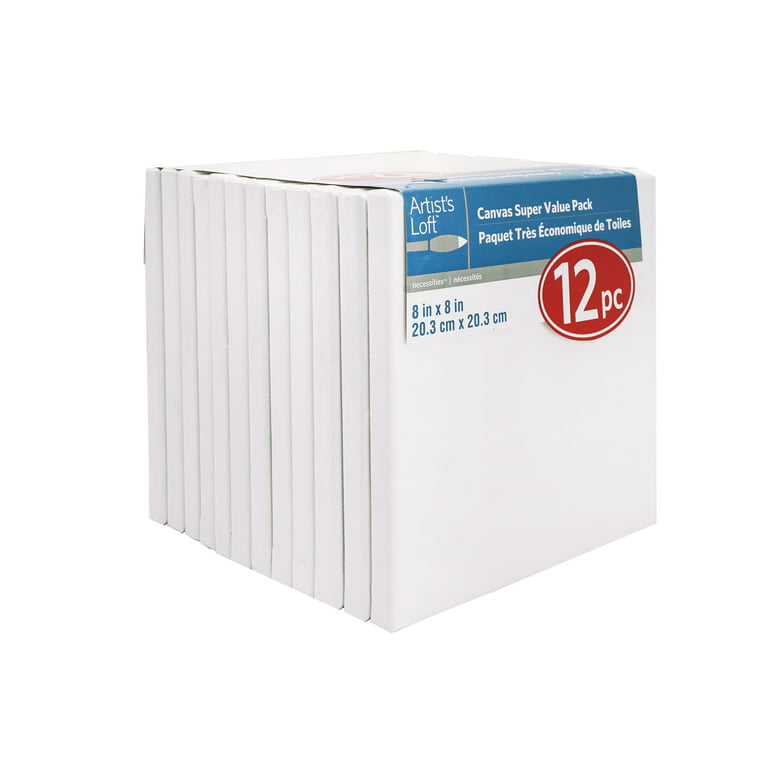 8 Packs: 12 Ct. (96 Total) 8 inch x 8 inch Super Value Canvas by Artist's Loft Necessities, Size: 7.99 x 7.99 x 7.99, White