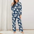 thumbnail image 2 of KLL Shark Print Women's Long Sleeve Pajamas with Pants Sleepwear Loungewear 2 Set-XX-Large, 2 of 7
