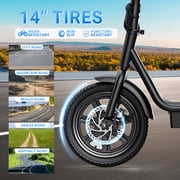 DYU Electric Scooter for Adults,14 Tires Escooter with Seat & Basket, 500W Peak Motor,36V 10AH Battery,20MPH 25Miles Long Range, City Commuter E Bike with Cargo Capability