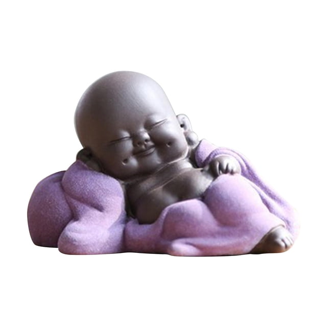 Pequeña estatua de cerámica de Buda feliz del bebé Maitreya, figura decorativa de Feng Shui