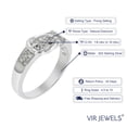 thumbnail image 5 of Vir Jewels 1/6 CTTW Diamond Ring for Women in .925 Sterling Silver Buckle Shape with Rhodium, 5 of 9