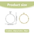 thumbnail image 2 of 20Pcs 2 Colors Round Open Bezel Pendants Alloy Open Back Bezel Charms Hollow Frame Pendant Gold Silver Openwork Pendant Circle Frame for DIY Resin-filled DIY Handicrafts Jewelry Making, 2 of 6