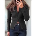 thumbnail image 3 of Women's Long Sleeve Lightweight Crewneck Casual Cardigan Sweater, 3 of 4