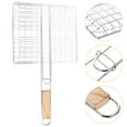 thumbnail image 5 of Hemoton 2pcs Grill Basket for Outdoor Grill, Stainless Steel Kabob Grilling Basket for Grilling Vegetables Meat Steak or Chicken, Outdoor Barbecue Grill Basket, 5 of 8