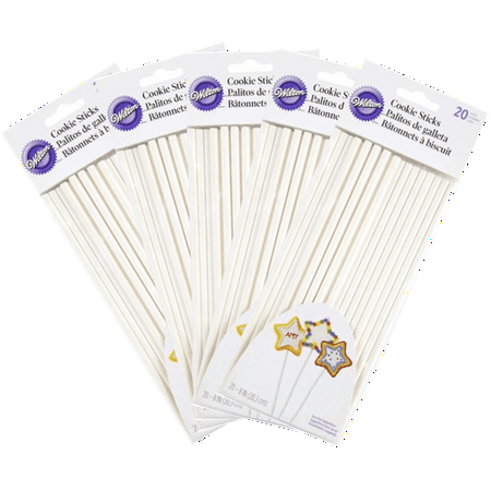 Christmas Gift Cookies - Wilton Cookie Treat Sticks, 8 in. 20-count, Pack of 5