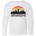 thumbnail image 3 of Inktastic Indianapolis Indiana Skyline Retro Long Sleeve Youth T-Shirt, 3 of 5