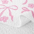 thumbnail image 5 of Manfei Pink Bow Flower Bed Spread Queen for Girls, Cute Ribbon Queen Coverlet Set, 5 of 7