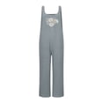 thumbnail image 4 of Conairie Bib Overalls Womens Flower Print Stretchy Beach Vacation Trendy Jumpsuits Wide Leg Pants With Pockets Light Gray XXL, 4 of 4
