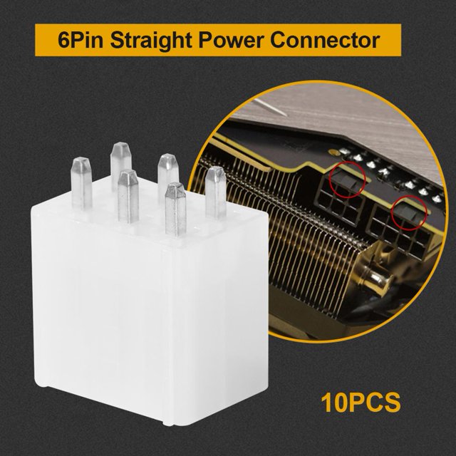 10pcs 6Pin BTC Miner Conector Reemplazo Fuente de alimentación Looper Cabecera macho