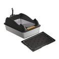 thumbnail image 3 of BELOVING Open Litter Box Large Capacity Low Entry Portable Cat Sandbox for Indoor Cat Black with mat, 3 of 9