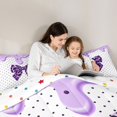 thumbnail image 4 of Manfei Cute Coquette Bow Twin Comforter Sets,Purple Leopard Pattern Bowknot Bedding Set,Polkadot Reversible,2-Piece,1 Comforter and 1 Pillowcase, 4 of 7