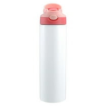 Leodye Insulated Stainless Steel Water Bottle for Kids for Girls Boys with Name Straw Lid Customized Children Cups Gifts for School Travel 600ML