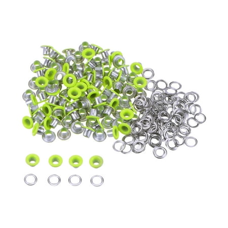 

100set Grommets Kit Metal Eyelets 3mm Grommet Tool for Shoes Clothes Belt Bag DIY Project Neon Green