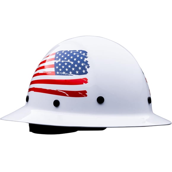Casco Dynamic WolfJaw de fibra de vidrio de ala completa, blanco